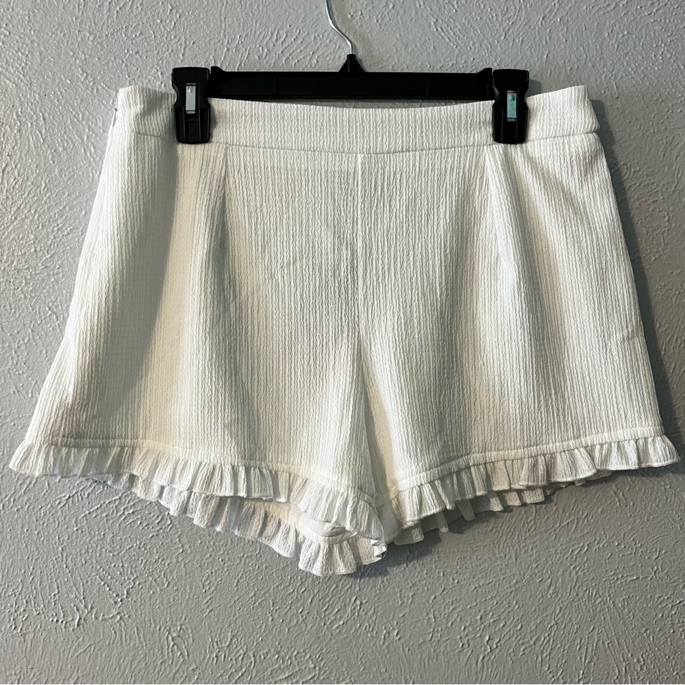 SHEIN White Ruffle Shorts
